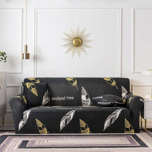 Load image into Gallery viewer, Elastic Plain Floral Printing  Sofa Cover Stretch for Living Room Couch Cover Chair Protector 1/2/3/4 Seater Printed Couch Cover for 3 Cushion Couch  Floral Pattern Sofa Cover with Separate Cushion Cover Pieces Stretch Sofa Slipcover
