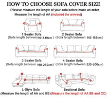 Load image into Gallery viewer, Elastic Sofa Cover For Living Room Stretch Combination Slipcovers Flowers Printed Sectional Couch Covers 1/2/3/4 Seater Floral Pattern Sofa Cover With Separate Cushion Cover Stretch Armchair Slipcover Washable Furniture Protector

