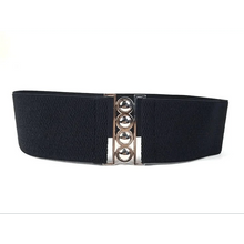 Load image into Gallery viewer, Elastic Wide Strap Plus Size Belts For Women Classic Party And Casual Dress Metal Snap Button Belts For Women
