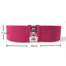 Load image into Gallery viewer, Elastic Wide Strap Plus Size Belts For Women Classic Party And Casual Dress Metal Snap Button Belts For Women
