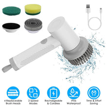 Load image into Gallery viewer, Electric Handheld Spin Scrubber Cordless Cleaning Brush with 2 Rotating Speeds
