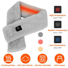 Load image into Gallery viewer, Electric Heated Scarf USB Heating Neck Shawl Soft Warm Scarves with 3 Heating Modes
