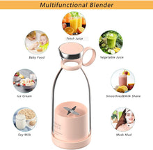 Load image into Gallery viewer, Electric Portable Blender Juice Glass Bottle Fresh Fruit Juicer USB Multifunction Food Strawberry Citrus Milkshake Mixers Maker Mini Electric Portable Blender Juicer Cup USB Rechargeable Juicer Multi-Functional Small Mixer
