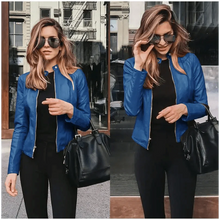Load image into Gallery viewer, Elegance Autumn And Winter New Solid Color Jacket For Women's PU Leather Warmth Fashion Long-Sleeved Jacket For Women
