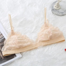 Load image into Gallery viewer, Elegance Lace Thin Triangle Bra For Women Wireless Lingerie Transparent Solid White/Black
