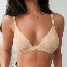 Load image into Gallery viewer, Elegance Lace Thin Triangle Bra For Women Wireless Lingerie Transparent Solid White/Black
