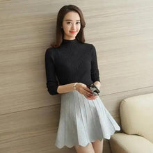 Load image into Gallery viewer, Elegance Solid White and Black Tops,Sweaters Winter Long Sleeve Turtleneck Pullovers Women's Sweaters Female Clothing
