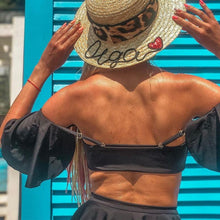 Load image into Gallery viewer, Elegant Black High Waist Bikinis Set Off Shoulder Ruffled Summer Spring Swimwear Female Push Up Bathing Suit Women Ring Swimsuit Bikini Bathing Suits With Beach Skirt
