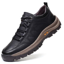 Load image into Gallery viewer, Elegant Black Leather Mens Business Boots Platform Winter Sneakers Without Lace Safety Shoe Quick-Drying Tactical Shoe Comfortable Sneaker Hiker Lightweight Ankle Motorcycle Mountain Running Short Boot
