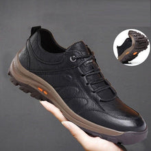 Load image into Gallery viewer, Elegant Black Leather Mens Business Boots Platform Winter Sneakers Without Lace Safety Shoe Quick-Drying Tactical Shoe Comfortable Sneaker Hiker Lightweight Ankle Motorcycle Mountain Running Short Boot
