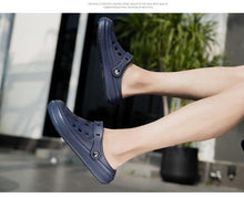 Load image into Gallery viewer, Elegant Black Mens Summer Clogs Shoes Couples Soft Thick Sole Beach Shoes Black Garden Sandals Unisex Garden Clogs Shoes Summer Slip On Sandals For Mens
