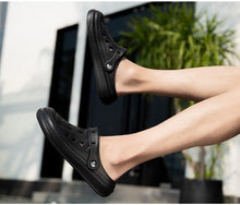 Load image into Gallery viewer, Elegant Black Mens Summer Clogs Shoes Couples Soft Thick Sole Beach Shoes Black Garden Sandals Unisex Garden Clogs Shoes Summer Slip On Sandals For Mens
