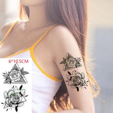 Load image into Gallery viewer, Elegant Black Music Notes Waterproof Sticker Tattoos Temporary Chest Shoulder Tattoos For Men Women

