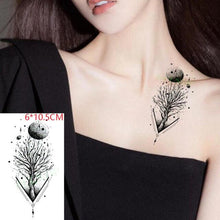 Load image into Gallery viewer, Elegant Black Music Notes Waterproof Sticker Tattoos Temporary Chest Shoulder Tattoos For Men Women
