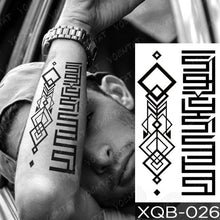 Load image into Gallery viewer, Elegant Black Waterproof Temporary Tattoo Sticker Lion Tiger Bear Flash Tattoos Leopard Wolf Colorful Big Tattoo Stickers For Mens Womens

