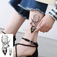 Load image into Gallery viewer, Elegant Black Waterproof Temporary Tattoo Stickers Moon Hill Modern Body Art Stickers Hand Foot High Quality For Womens
