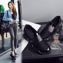 Load image into Gallery viewer, Elegant Black Women Slip-On Casual Thicken Sneakers Soft Soled Slip On Walking Shoes Lightweight Casual Running Sneakers  Flats Casual Walking Espadrilles For Women
