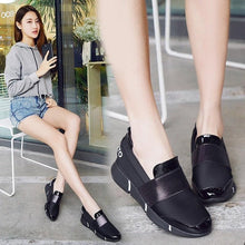 Load image into Gallery viewer, Elegant Black Women Slip-On Casual Thicken Sneakers Soft Soled Slip On Walking Shoes Lightweight Casual Running Sneakers  Flats Casual Walking Espadrilles For Women
