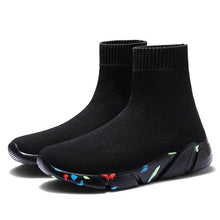 Load image into Gallery viewer, Elegant Black Womens Socks Sneakers Trainers Women Slip-on Stretch Black Sneakers Lightweight Breathable Walking Shoes Running Shoes Mesh Workout Casual Sports Sneakers
