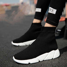 Load image into Gallery viewer, Elegant Black Womens Socks Sneakers Trainers Women Slip-on Stretch Black Sneakers Lightweight Breathable Walking Shoes Running Shoes Mesh Workout Casual Sports Sneakers
