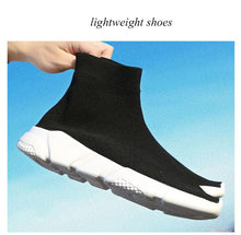 Load image into Gallery viewer, Elegant Black Womens Socks Sneakers Trainers Women Slip-on Stretch Black Sneakers Lightweight Breathable Walking Shoes Running Shoes Mesh Workout Casual Sports Sneakers
