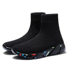 Load image into Gallery viewer, Elegant Black Womens Socks Sneakers Trainers Women Slip-on Stretch Black Sneakers Lightweight Breathable Walking Shoes Running Shoes Mesh Workout Casual Sports Sneakers
