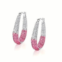 Load image into Gallery viewer, Elegant Dual Tone Gradient Glitter Hoop Earrings
