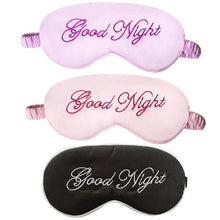 Load image into Gallery viewer, Elegant Good Night Soft Eye Masks Cute Design Eye Cover Sleeping Blindfold Women Eye Cover Full Night's Sleep Travel Portable Lightweight Eye Mask
