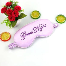 Load image into Gallery viewer, Elegant Good Night Soft Eye Masks Cute Design Eye Cover Sleeping Blindfold Women Eye Cover Full Night's Sleep Travel Portable Lightweight Eye Mask
