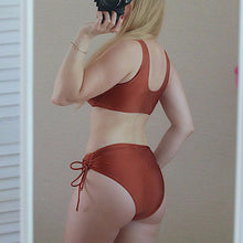 Load image into Gallery viewer, Elegant High Waist Bikini Set Push Up Swimwear Women Swimsuits New Black Bathing Suit Twist Women's High Waist Bikini Twist Front Tie Back 2 Piece Lace Up Summer Swimsuits
