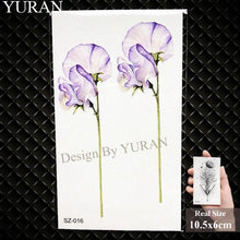 Load image into Gallery viewer, Elegant Lavender Flower Tattoo Stickers Temporary Waterproof Colorful Modern Children Tattoo

