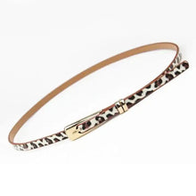 Load image into Gallery viewer, Elegant Leather Adjustable Thin Belt For Women Unique Black Design Ladies Belt High Quality Charming Waistbands For Dress
