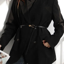 Load image into Gallery viewer, Elegant Leather Adjustable Thin Belt For Women Unique Black Design Ladies Belt High Quality Charming Waistbands For Dress
