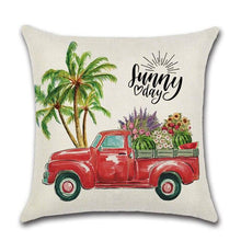 Load image into Gallery viewer, Elegant Linen Cushion Cover Black White Plaid Flower Pillow Case Throw Pillow Covers Waterproof Summer Outdoor Pillow Covers Home Summer Pillow Covers Home Decorative Pillows Cover For Sofa 45x45CM
