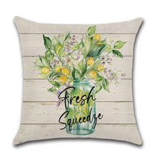 Load image into Gallery viewer, Elegant Linen Cushion Cover Black White Plaid Flower Pillow Case Throw Pillow Covers Waterproof Summer Outdoor Pillow Covers Home Summer Pillow Covers Home Decorative Pillows Cover For Sofa 45x45CM

