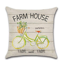 Load image into Gallery viewer, Elegant Linen Cushion Cover Black White Plaid Flower Pillow Case Throw Pillow Covers Waterproof Summer Outdoor Pillow Covers Home Summer Pillow Covers Home Decorative Pillows Cover For Sofa 45x45CM
