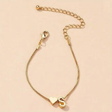 Load image into Gallery viewer, Elegant Love Heart Charm Bracelet - Delicate Minimalist Link Chain
