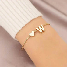 Load image into Gallery viewer, Elegant Love Heart Charm Bracelet - Delicate Minimalist Link Chain
