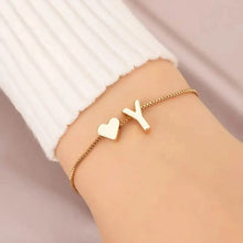 Load image into Gallery viewer, Elegant Love Heart Charm Bracelet - Delicate Minimalist Link Chain
