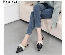Load image into Gallery viewer, Elegant Low Heel Women Summer Pointed-Toe Slippers Slip On Office Shoes Luxury Women Slip On Comfortable Pointed Toe Womens Loafers Backless Low Heel Slide Slippers
