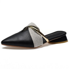 Load image into Gallery viewer, Elegant Low Heel Women Summer Pointed-Toe Slippers Slip On Office Shoes Luxury Women Slip On Comfortable Pointed Toe Womens Loafers Backless Low Heel Slide Slippers

