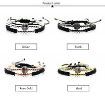 Load image into Gallery viewer, Elegant Men Gold Couple Bracelet Set Beads Men Jewelry Adjustable Bracelets For Women Ball Armband Bangles Luxury Imperial Braided Luxury Bracelets Beads Bangle Charm Jewelry For Men Boys

