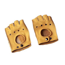 Load image into Gallery viewer, Elegant Men Leather Fingerless Gloves Yellow Cool Stylish Design Comfortable Gloves For Men

