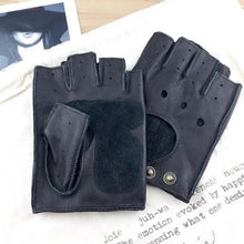 Load image into Gallery viewer, Elegant Men Leather Fingerless Gloves Yellow Cool Stylish Design Comfortable Gloves For Men

