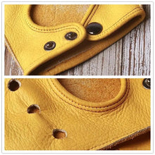 Load image into Gallery viewer, Elegant Men Leather Fingerless Gloves Yellow Cool Stylish Design Comfortable Gloves For Men
