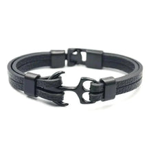 Load image into Gallery viewer, Elegant Modern Handmade Stainless Steel Men Anchor Bracelet made of Nylon in Navy Blue Color For Man
