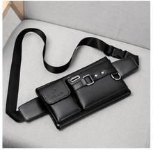 Load image into Gallery viewer, Elegant New Black Mens Leather Waist Bag Adjustable Strap Outdoors  Fanny Pack Comfortable Luxury Design For Men

