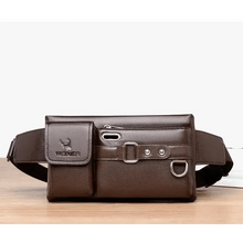 Load image into Gallery viewer, Elegant New Black Mens Leather Waist Bag Adjustable Strap Outdoors  Fanny Pack Comfortable Luxury Design For Men
