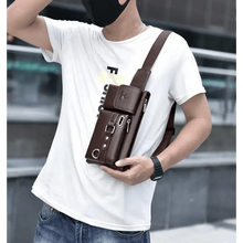 Load image into Gallery viewer, Elegant New Black Mens Leather Waist Bag Adjustable Strap Outdoors  Fanny Pack Comfortable Luxury Design For Men
