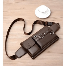 Load image into Gallery viewer, Elegant New Black Mens Leather Waist Bag Adjustable Strap Outdoors  Fanny Pack Comfortable Luxury Design For Men
